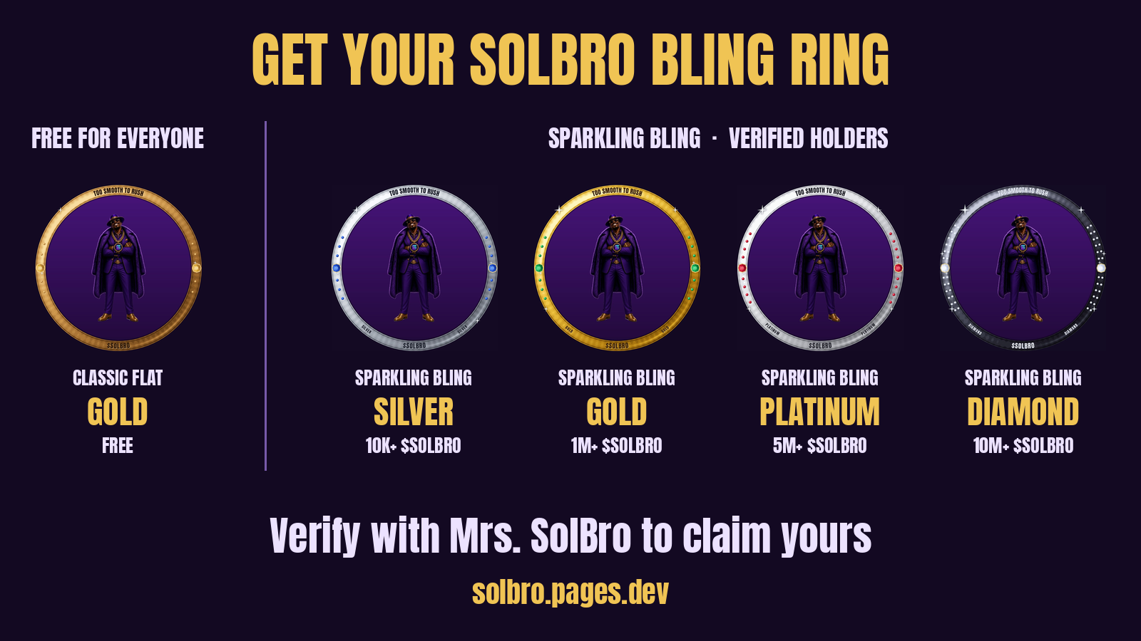 Bling Ring lineup: All the rings: Gold, Silver, Platinum and Diamond.